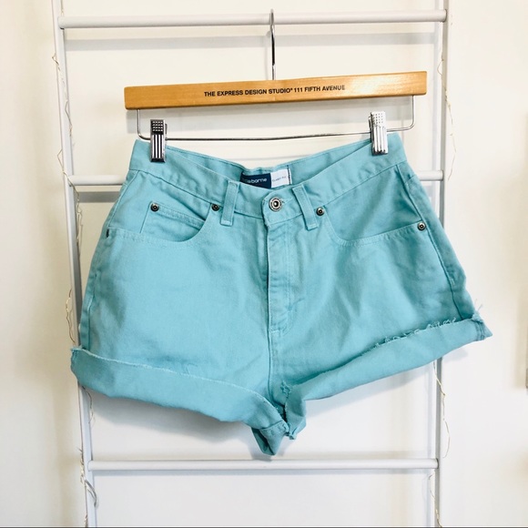 VINTAGE LIZ CLAIBORNE Teal Shorts | sz 27 - Picture 1 of 5